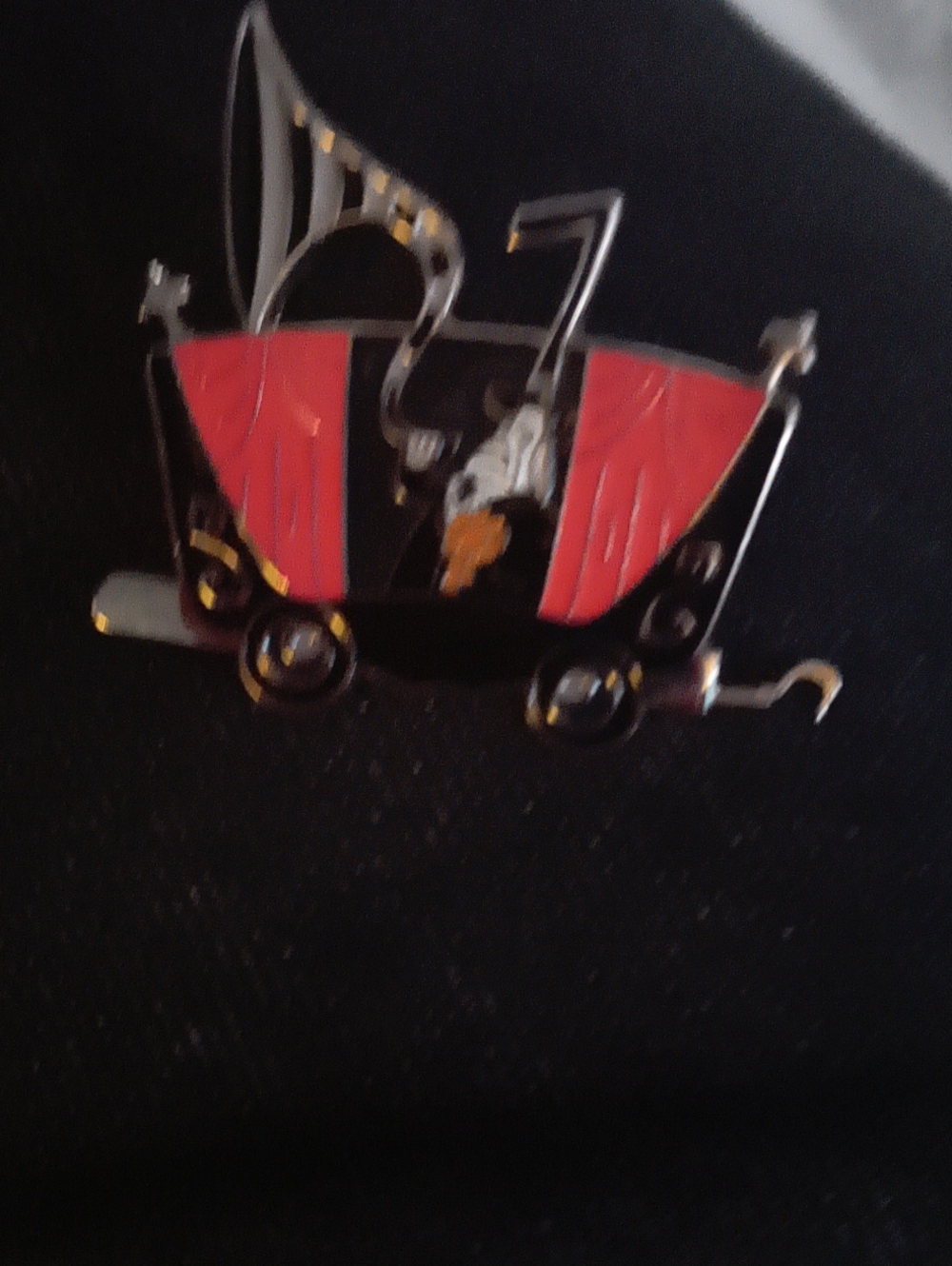 Disney Red and Black Musical Carriage Pin Toy